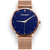 Womens Blue Watch - Rose Gold - Suffragette Kahlo