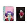 Womens Red Watch - Silver - Suffragette Pankhurst - in box