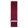 Blue fabric watch band with silver buckle