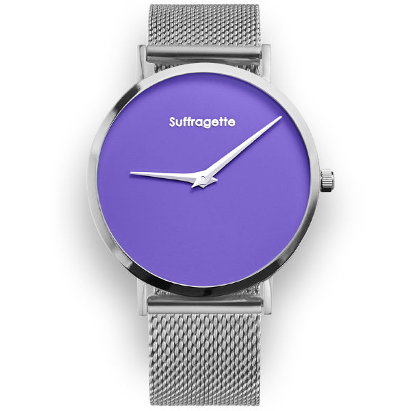 Womens Purple Watch - Silver - Suffragette Pankhurst
