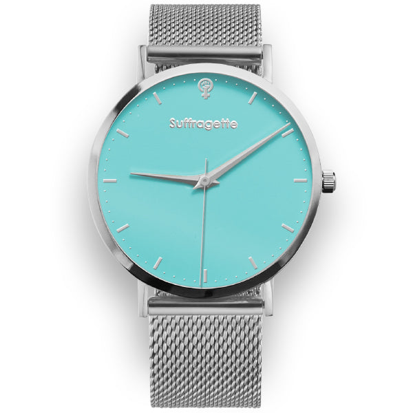 Womens Turquoise Watch - Silver - Suffragette Kahlo
